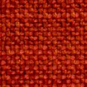 Woven fabric texture with repeating rounded elements in red and orange tones, forming a grid pattern with a slightly raised surface.